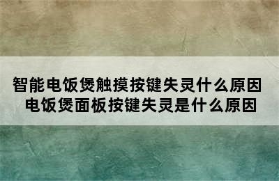 智能电饭煲触摸按键失灵什么原因 电饭煲面板按键失灵是什么原因